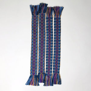 Tablet woven bookmarks, navy and periwinkle
